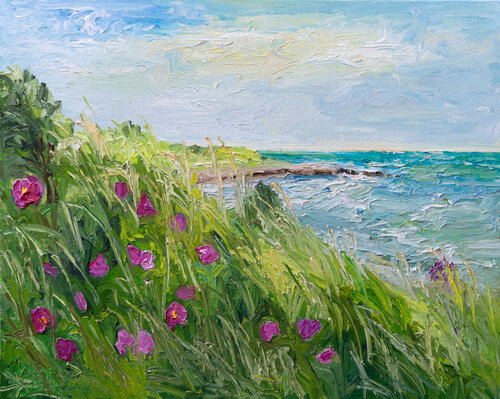 Wildrosen im Wind / Vejsnæs / Ærø by Ute Meyer, Painting for Sale on Select