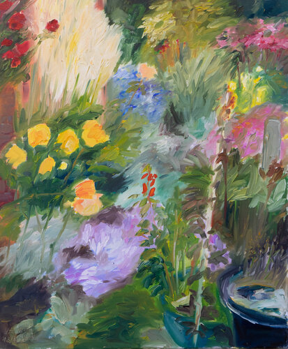 Spätsommer im Garten von Ute Meyer, Malerei kaufen auf Select