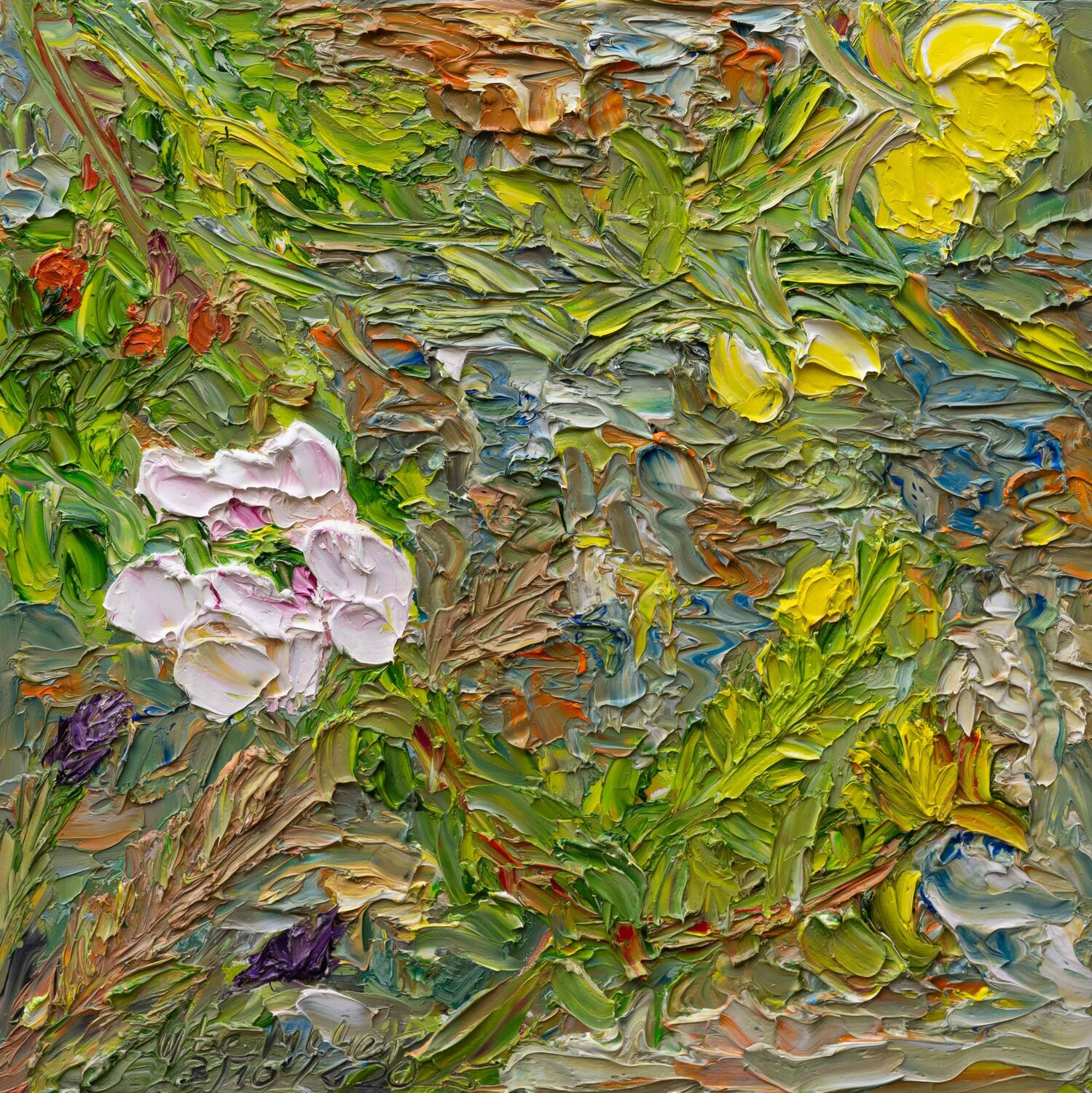 Späte Rosenblüte im Oktober Ute Meyer Original painting for sale