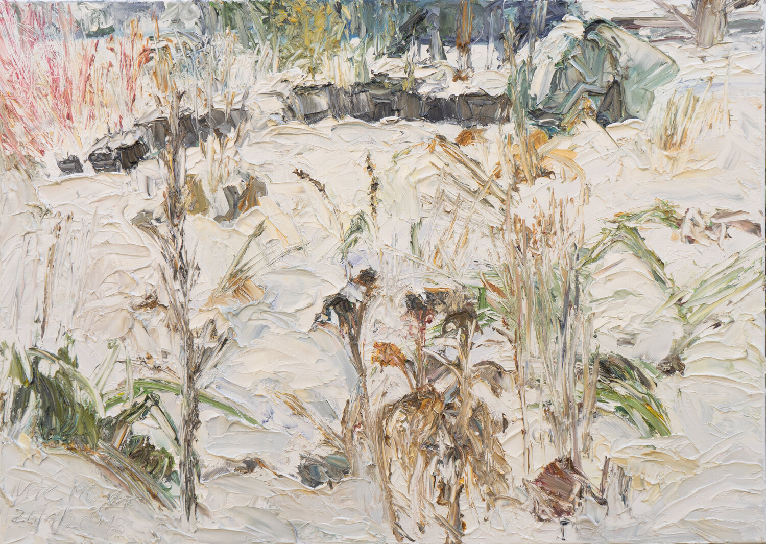 Zarte Gräser im Schnee Ute Meyer Original painting for sale