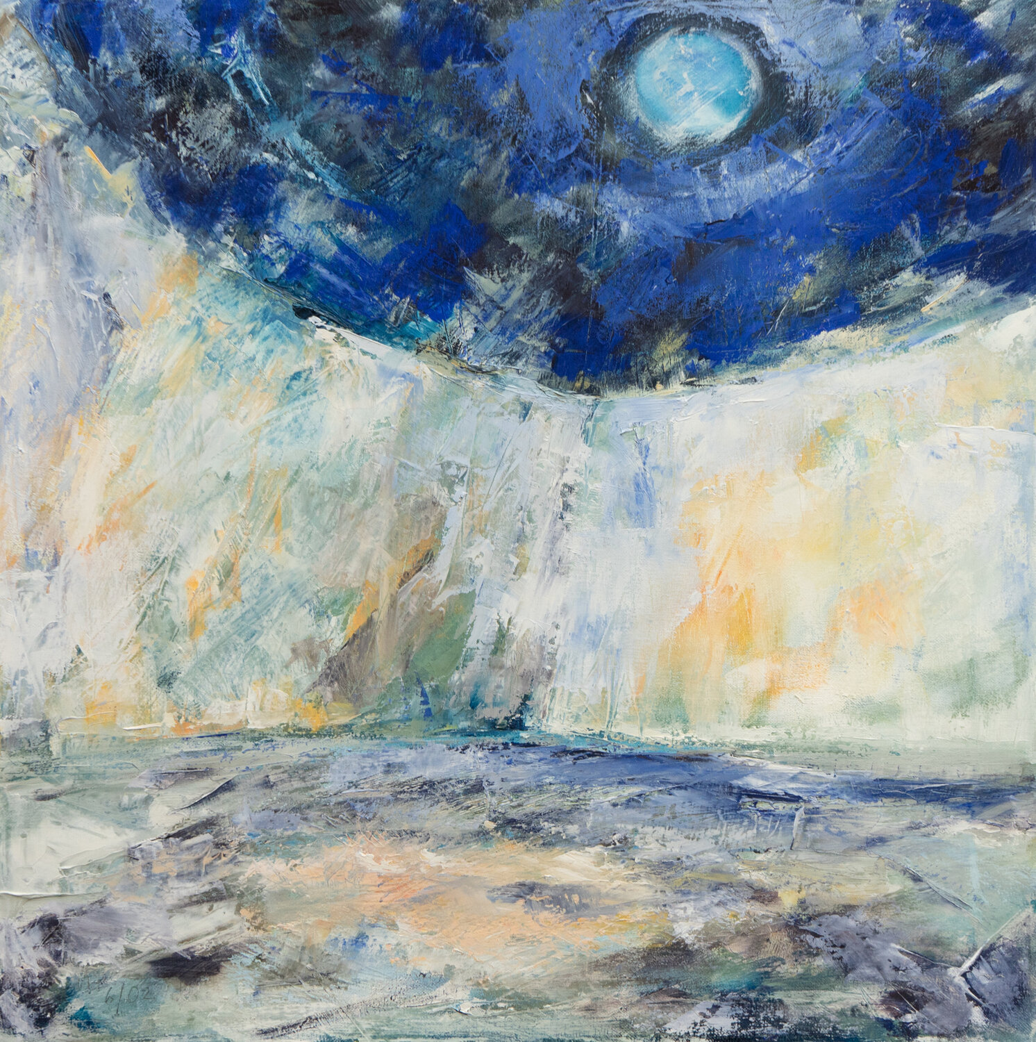 Blaue Sonne I Ute Meyer Original painting for sale