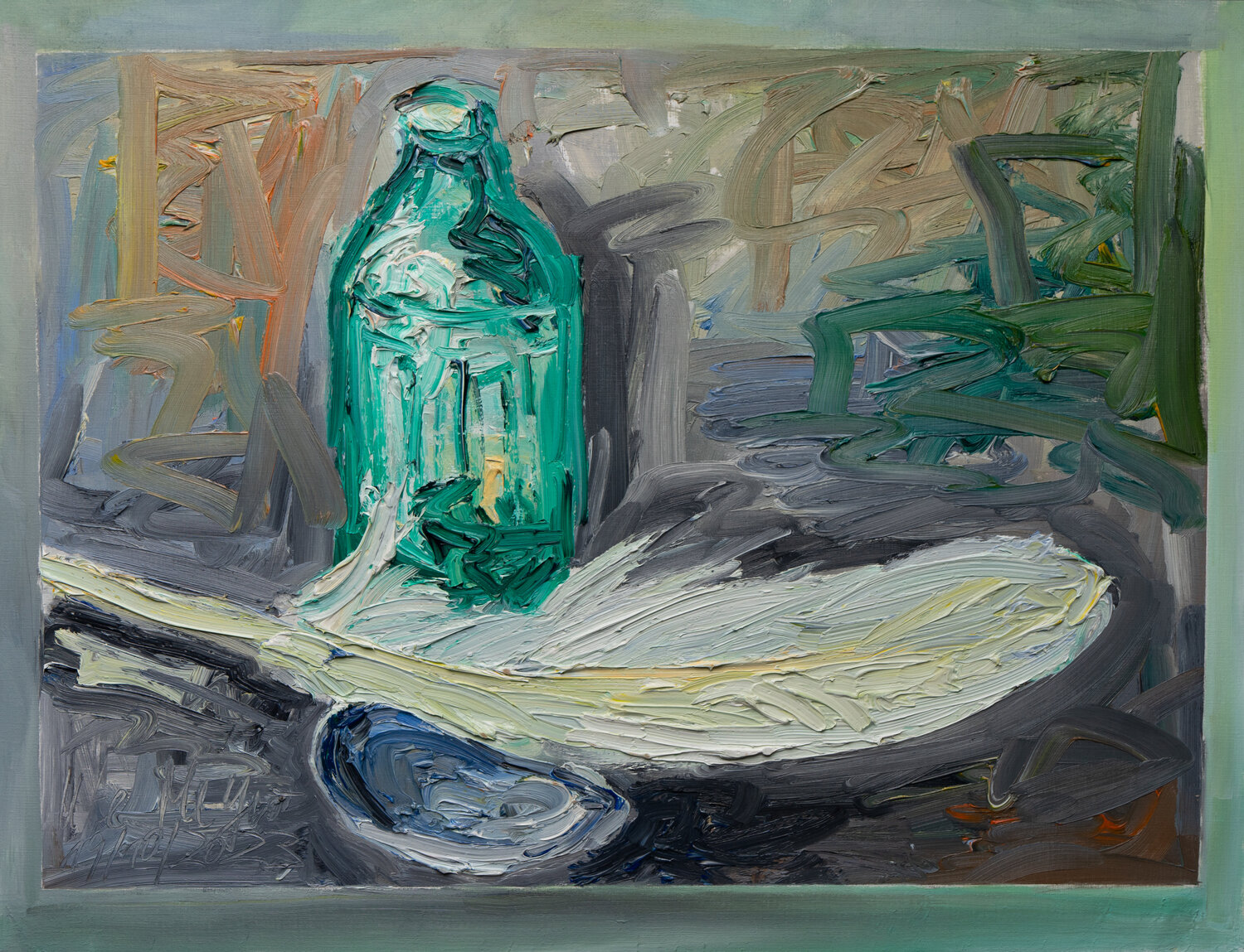 Weiße Feder Ute Meyer Original painting for sale