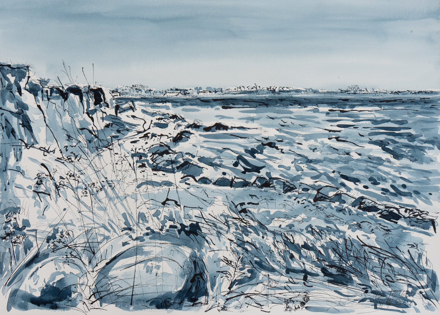 Im Windschatten / Urehoved / Ærø Ute Meyer Drawing for sale
