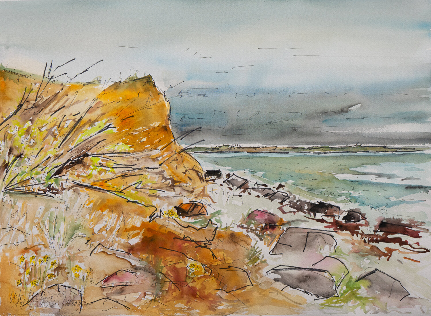 Regenschauer und Wind / Uredhoved / Ærø Ute Meyer Original painting for sale