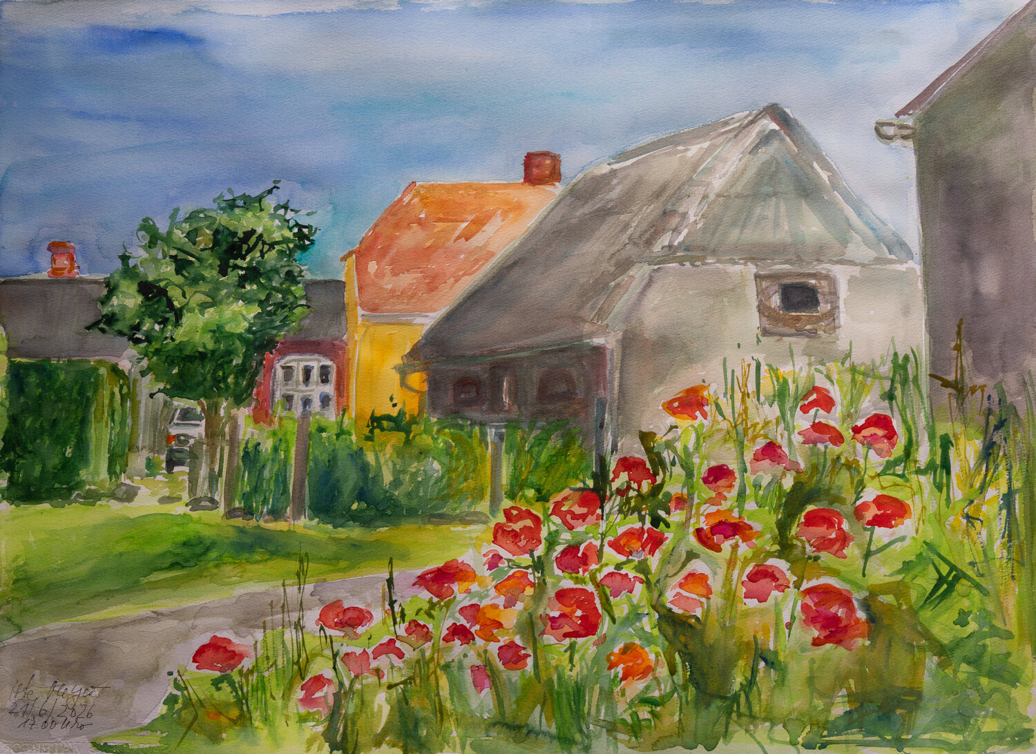 Hofplatz / Vindeballe / Ærø Ute Meyer Original painting for sale