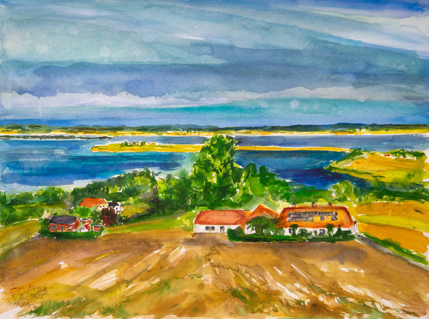 Weiter Blick über die Insel / Lisbets Vej / Ærø Ute Meyer Original painting for sale