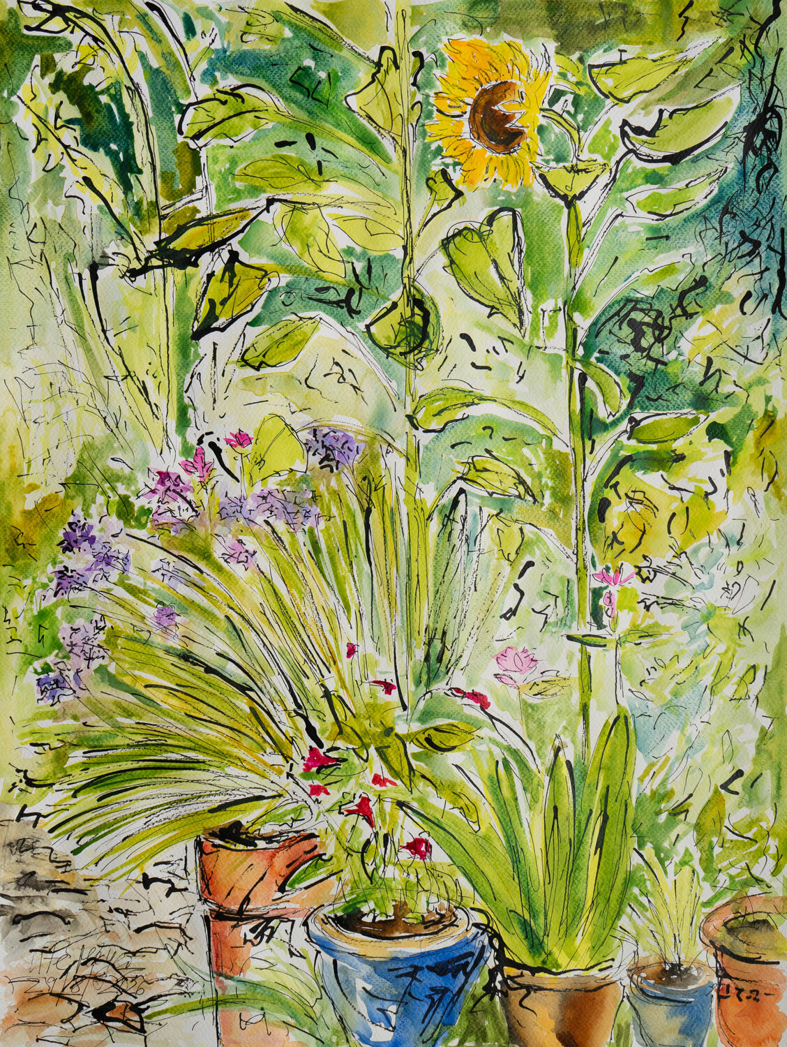Eine Sonnenblume Ute Meyer Original painting for sale