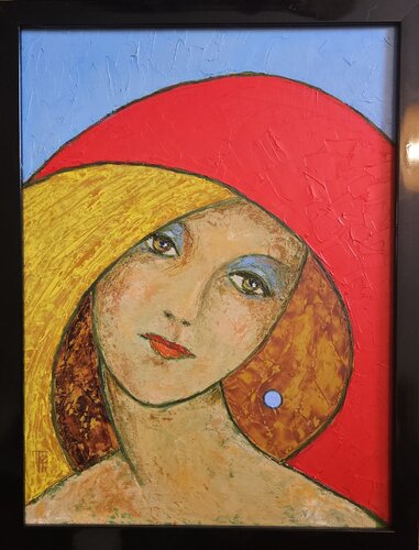Red Shawl by Tessa Thonett, Painting for Sale on Select