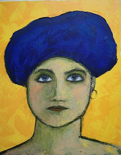 Blue Turban by Tessa Thonett, Painting for Sale on Select