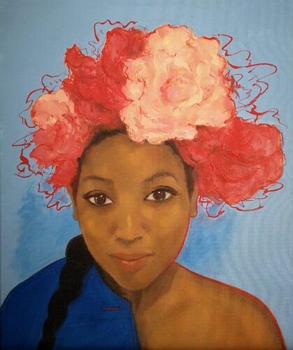 Flower Lady by Tessa Thonett, Painting for Sale on Select