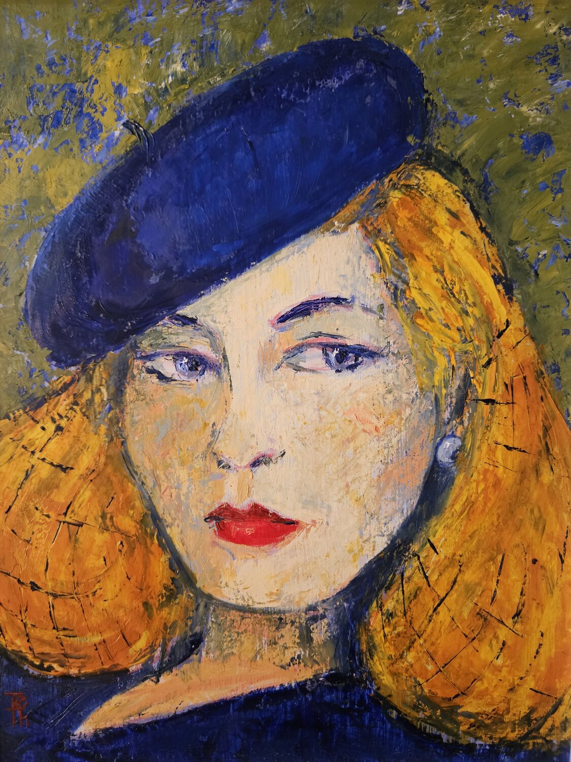 Blue Beret Tessa Thonett Original painting for sale