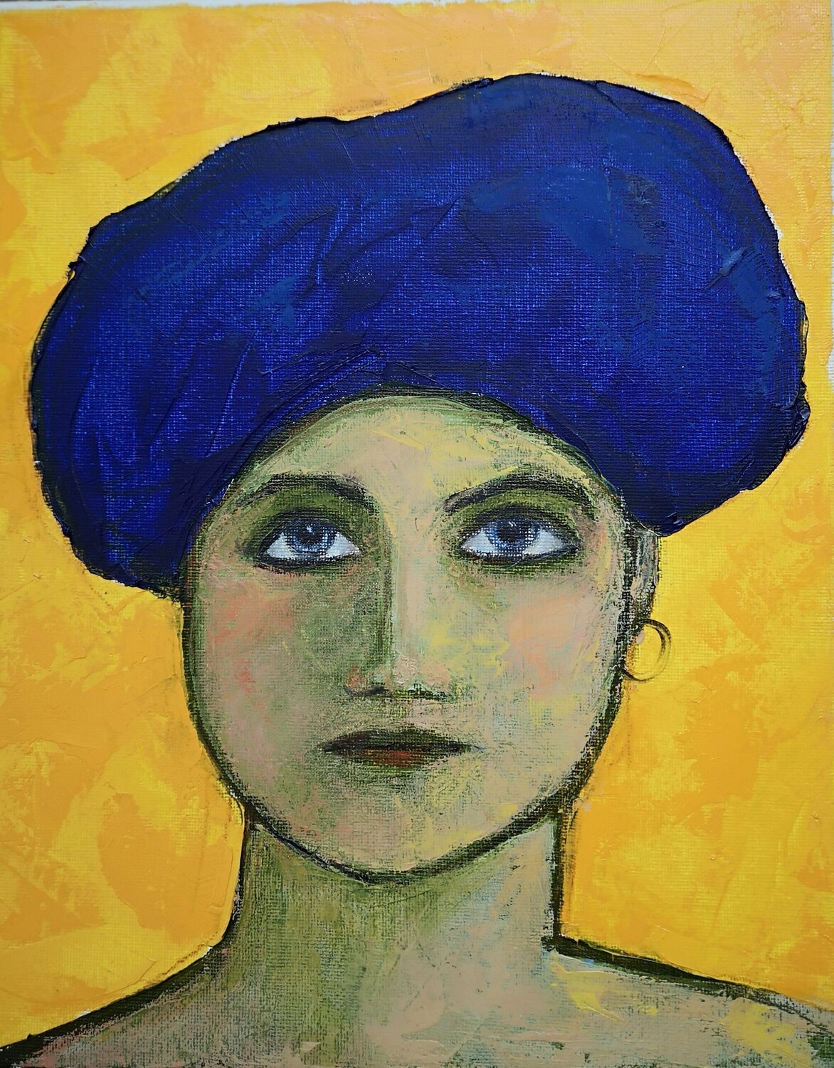 Blue Turban Tessa Thonett Original painting for sale
