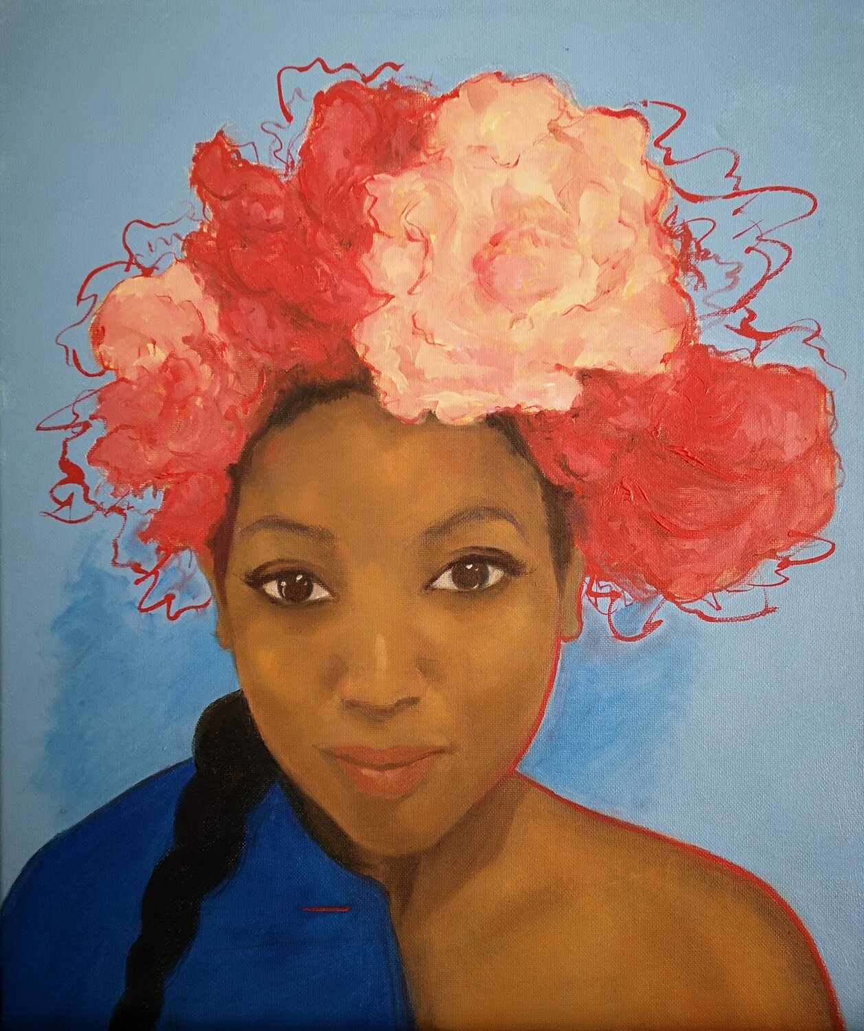 Flower Lady Tessa Thonett Original painting for sale