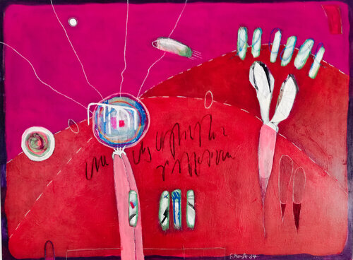 Between Line and Emotion (Zwischen Linie und Empfindung) by Evelyn Marschall-Gebhard, Painting for Sale on Select