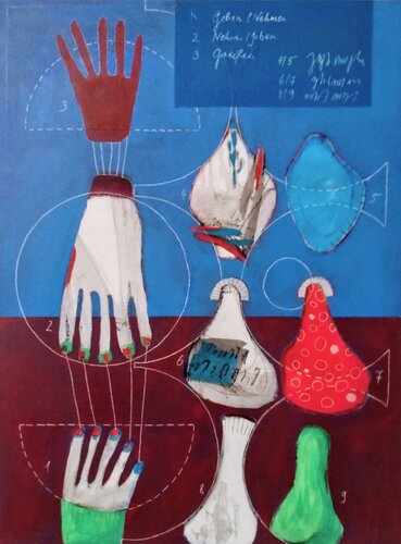 Network of contact by Evelyn Marschall-Gebhard, Painting for Sale on Select