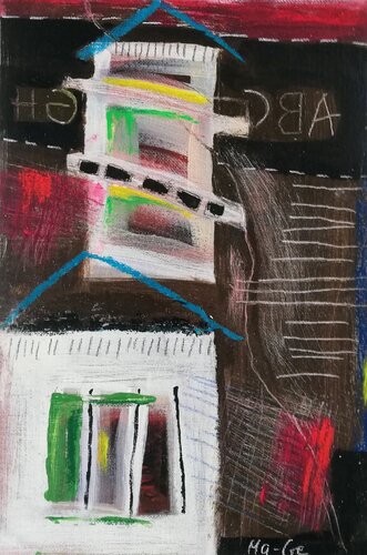 Unter dem Dach by Evelyn Marschall-Gebhard, Painting for Sale on Select