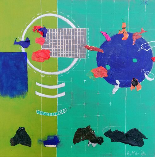 Zwischen Koordinate und Körper by Evelyn Marschall-Gebhard, Painting for Sale on Select