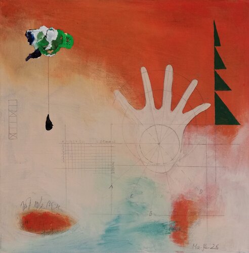 Versuch einer Hand by Evelyn Marschall-Gebhard, Painting for Sale on Select