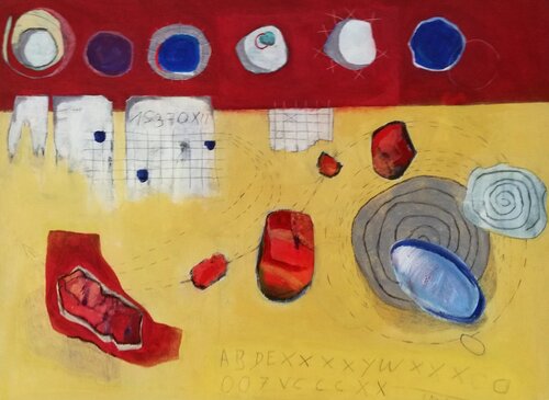 Zwischen System und Drift by Evelyn Marschall-Gebhard, Painting for Sale on Select