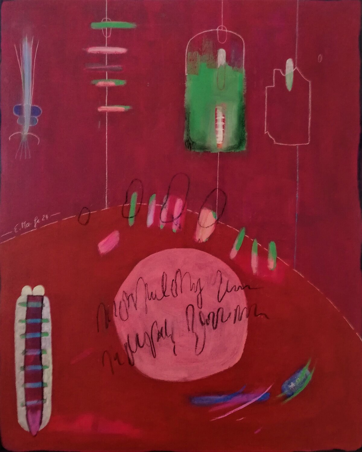 O what a world! Evelyn Marschall-Gebhard Original painting for sale