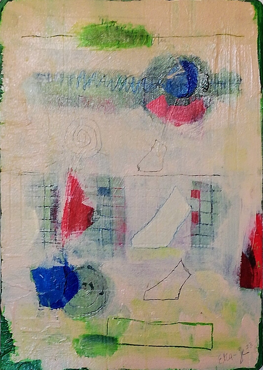 Fleeting Encounters (Flüchtige Begegnungen) Evelyn Marschall-Gebhard Original painting for sale
