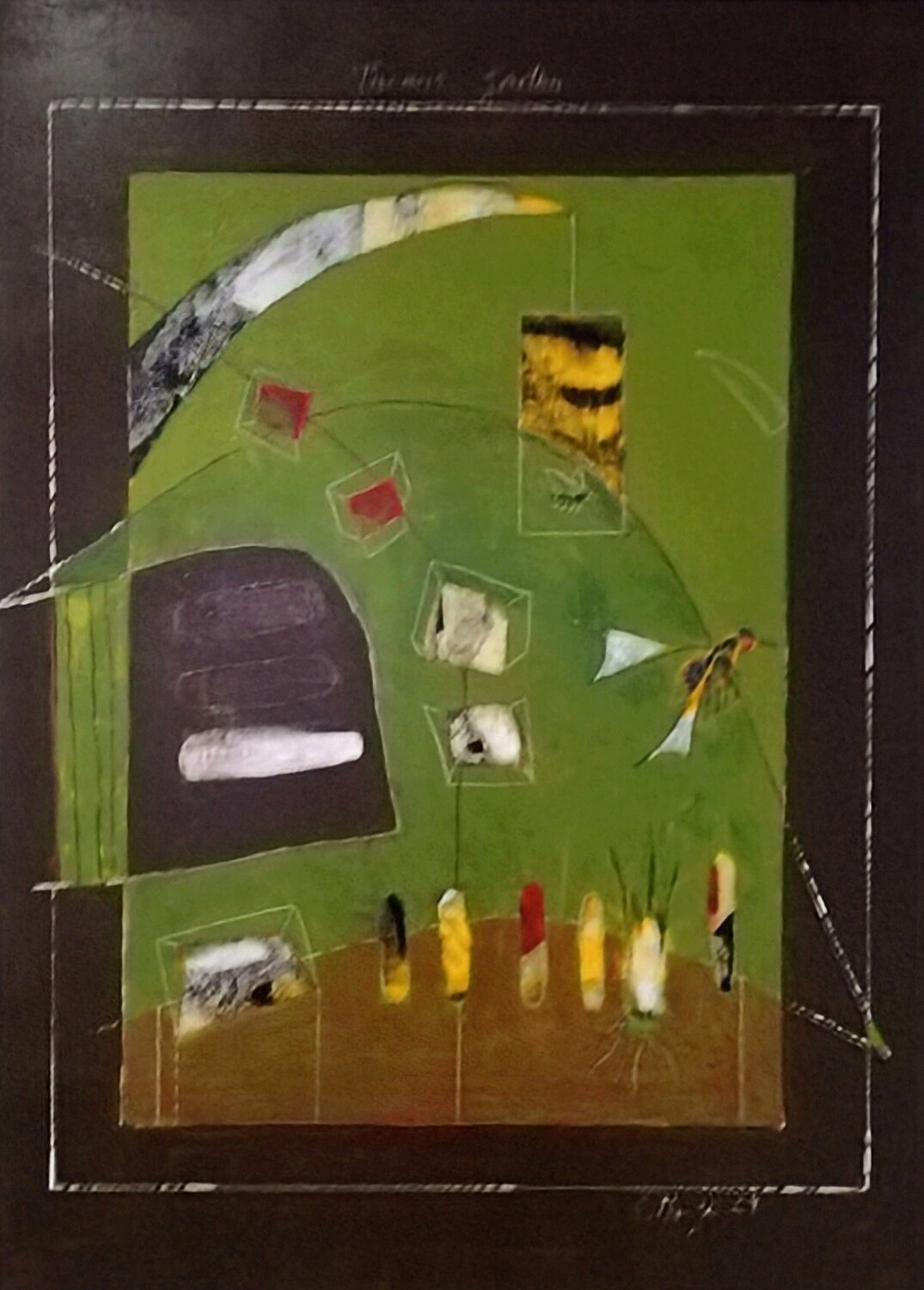 Notizen aus einem offenen Feld Evelyn Marschall-Gebhard Original painting for sale