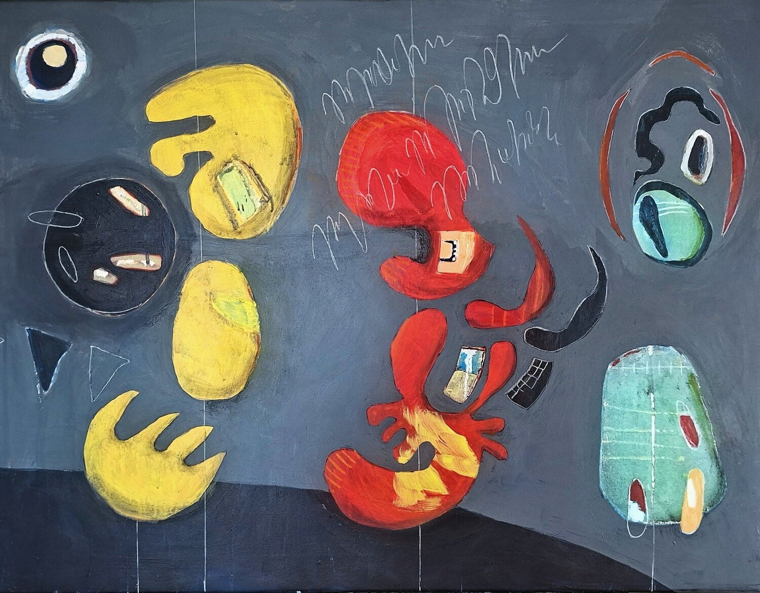 Zwischen Schweben und Halt - Between Floating and Holding On Evelyn Marschall-Gebhard Original painting for sale