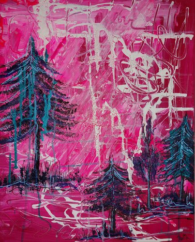 Pink Wood by Marina Burgenmeister, Painting for Sale on Select