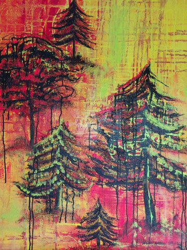 Feuerwald II by Marina Burgenmeister, Painting for Sale on Select