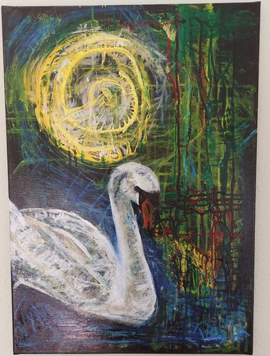 Schwanensee by Marina Burgenmeister, Painting for Sale on Select