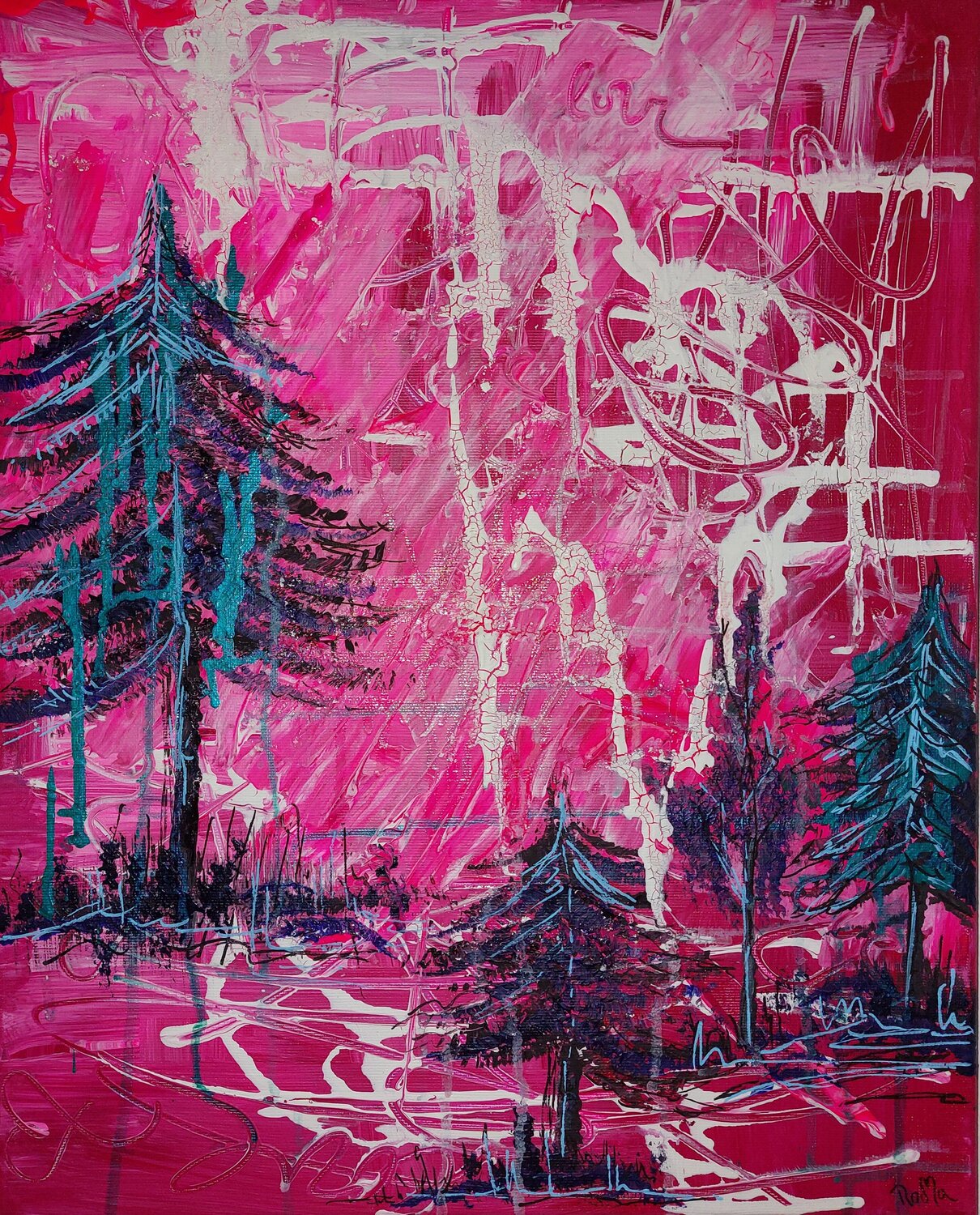 Pink Wood Marina Burgenmeister Original painting for sale