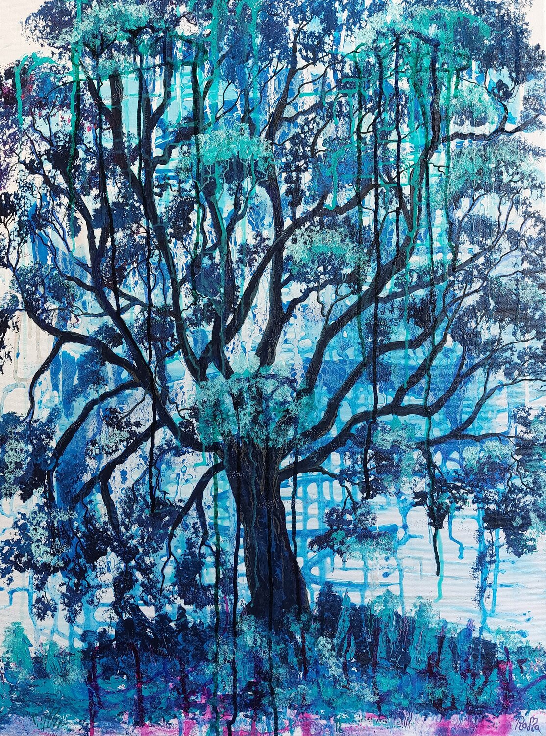 Magische Eiche Marina Burgenmeister Original painting for sale