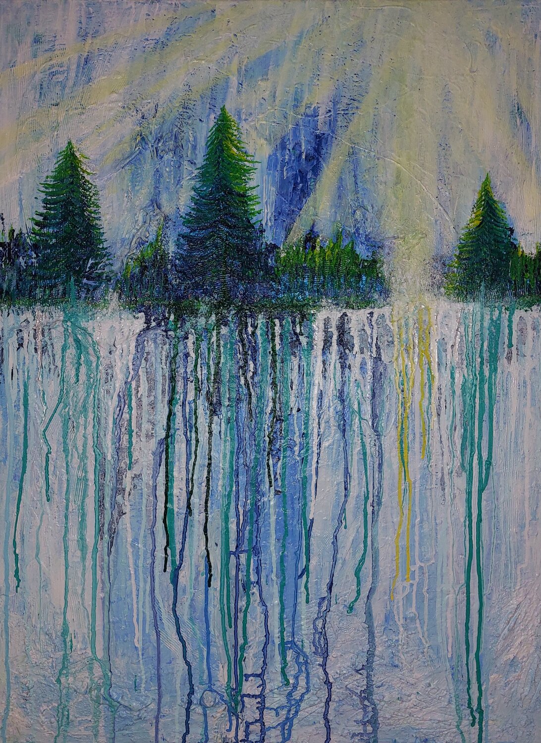 Fließende Stille mit Bergkristall Marina Burgenmeister Original painting for sale