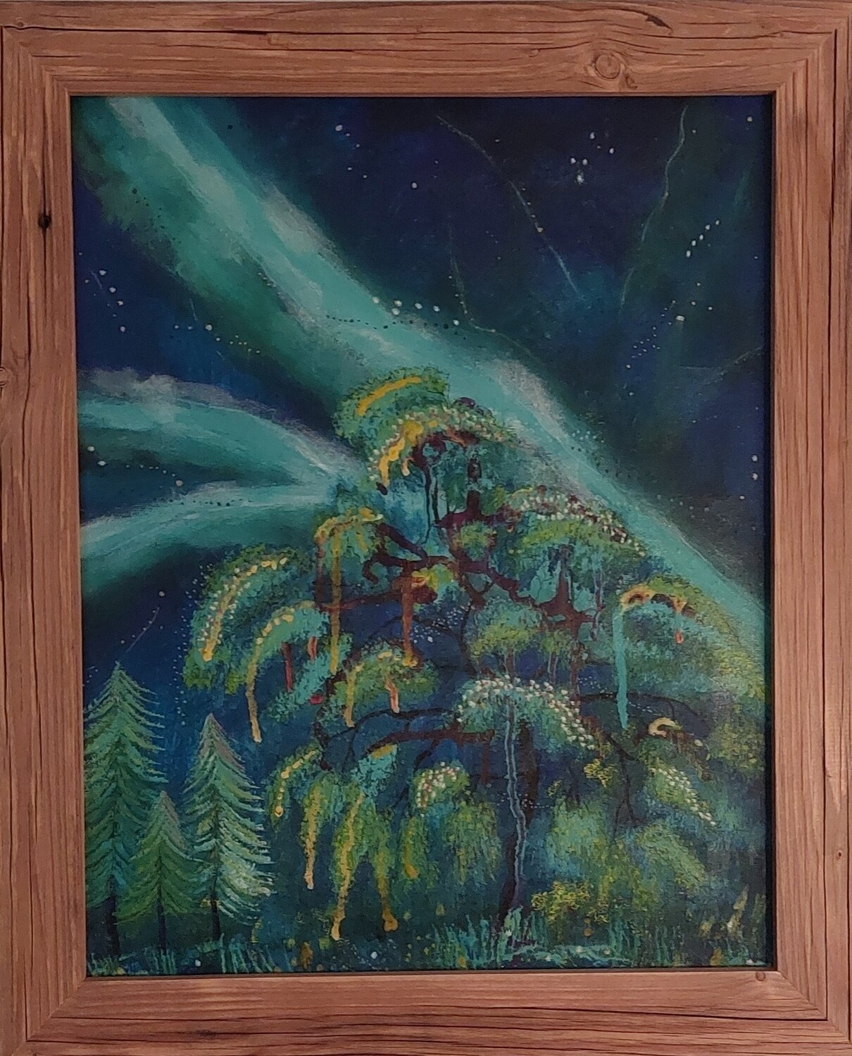 Nordlichtwald Marina Burgenmeister Original painting for sale