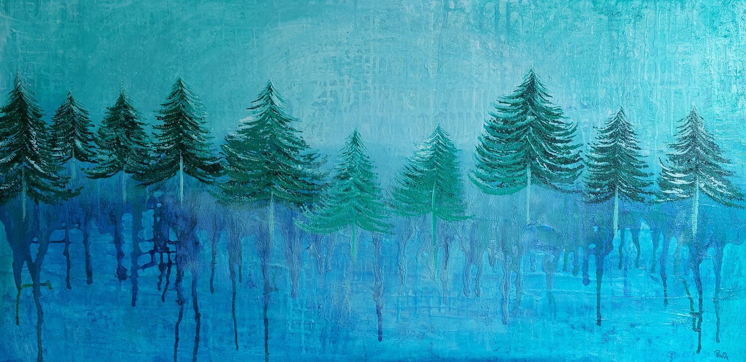 Kalter Wintermorgen Marina Burgenmeister Original painting for sale