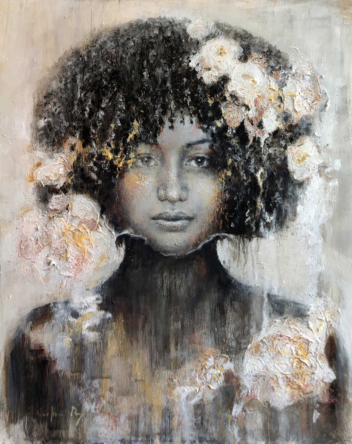 Flores blancas Carmen Rey Berrocal Originalgemälde zu verkaufen