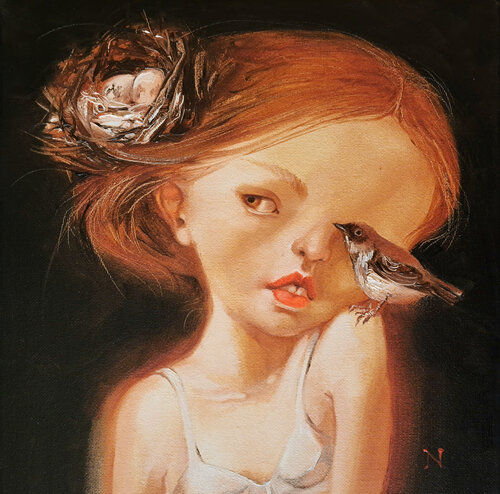 Whispering by Nat Pop, Painting for Sale on Select