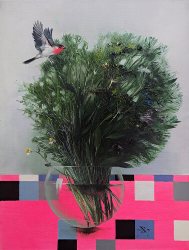 Nature Interrupts the Grid by Naty Pop, Painting for Sale on Select
