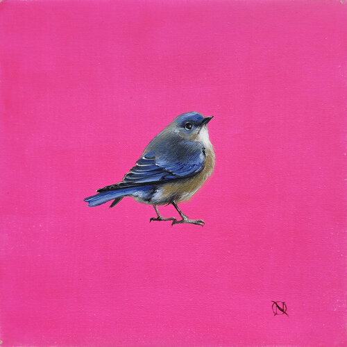 May the Bluebird of Happiness by Nat Pop, Painting for Sale on Select