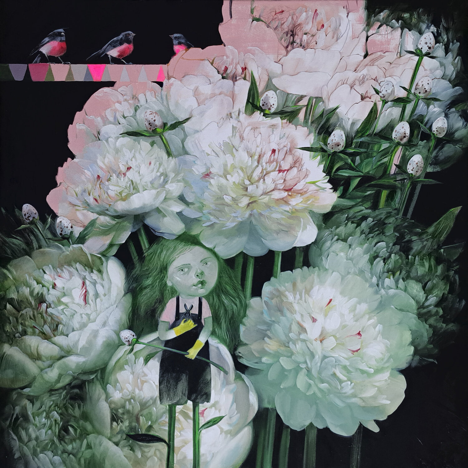 Peonia Naty Pop Original painting for sale