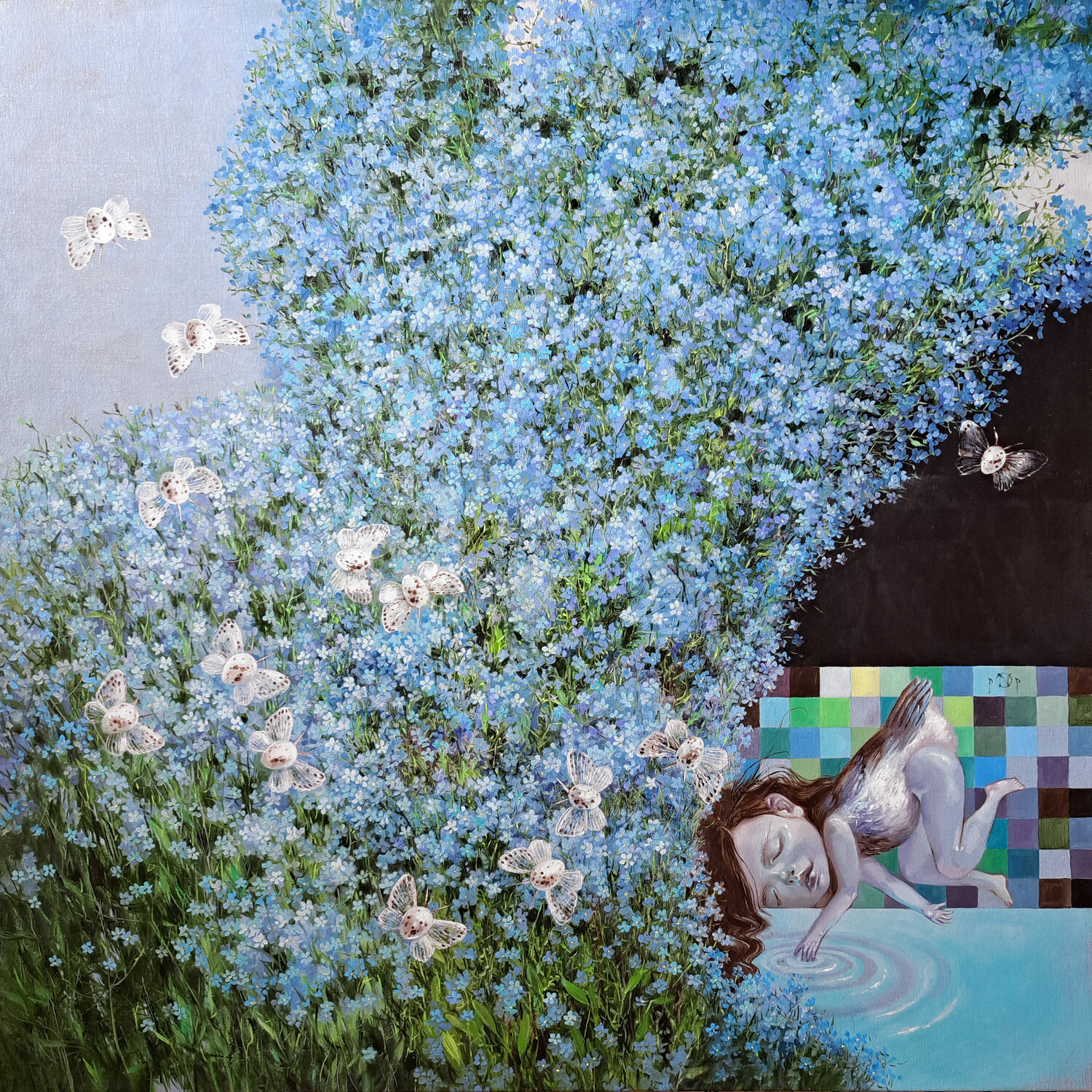 Forget-me-not Naty Pop Original painting for sale