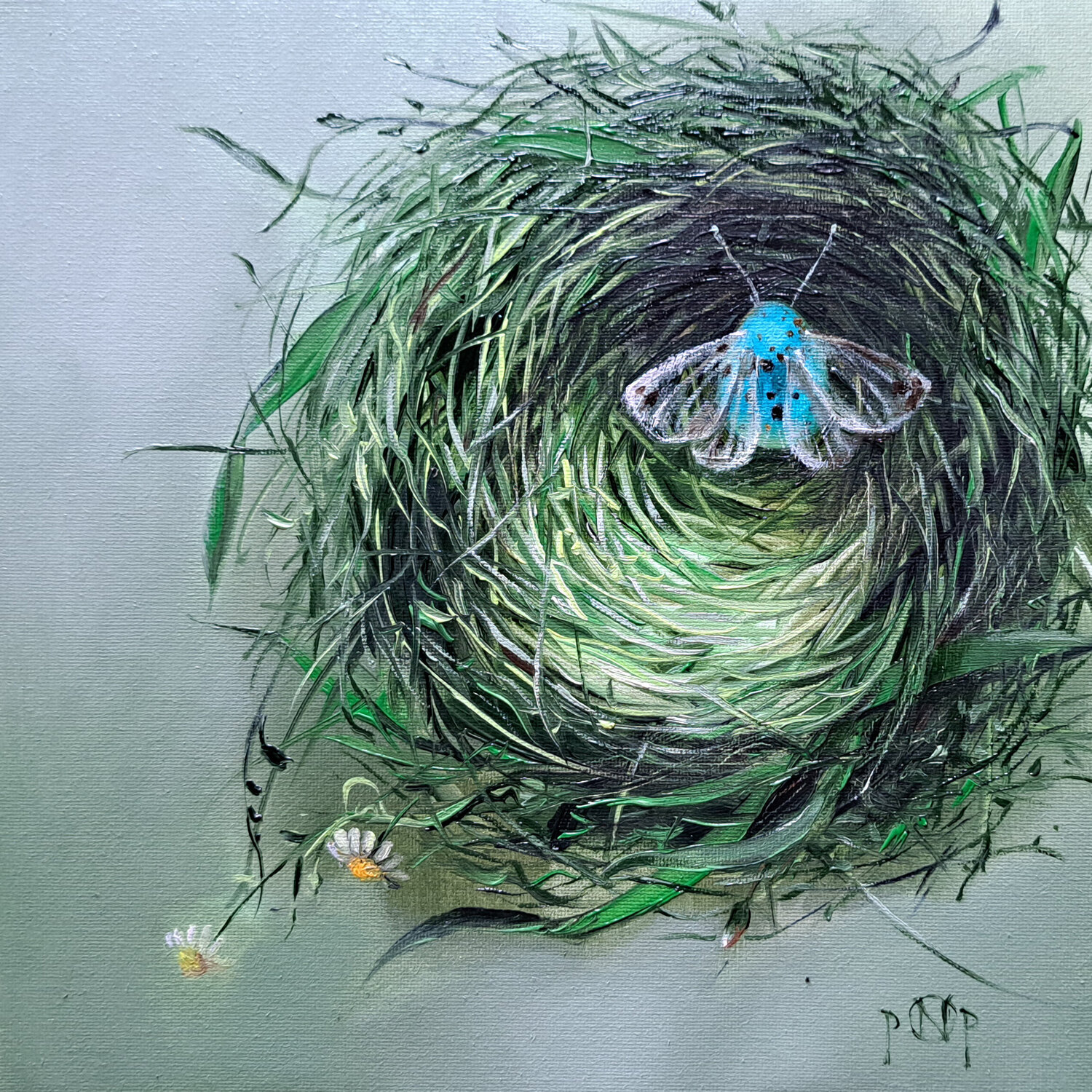Fragile Beginnings Nat Pop Original painting for sale