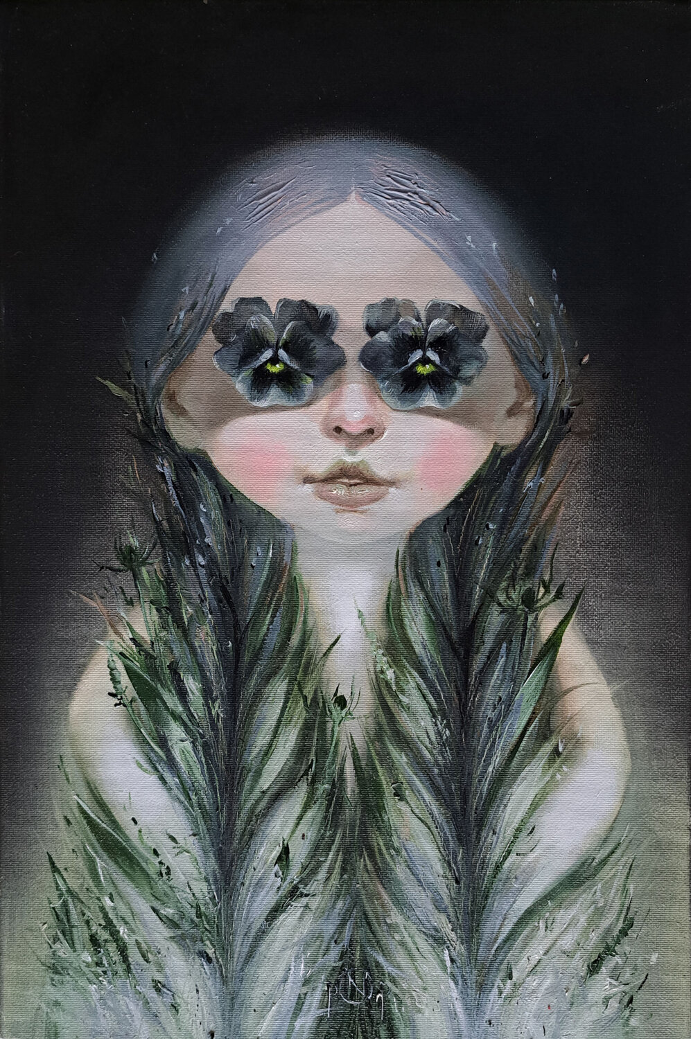 The Garden Behind Her Eyes Naty Pop Original painting for sale