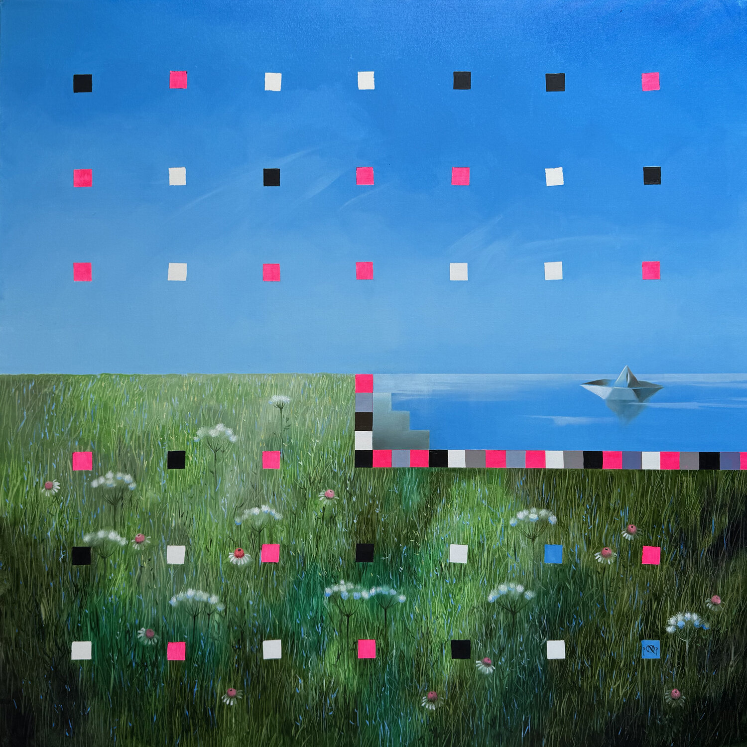 Intermittent Horizon Naty Pop Original painting for sale