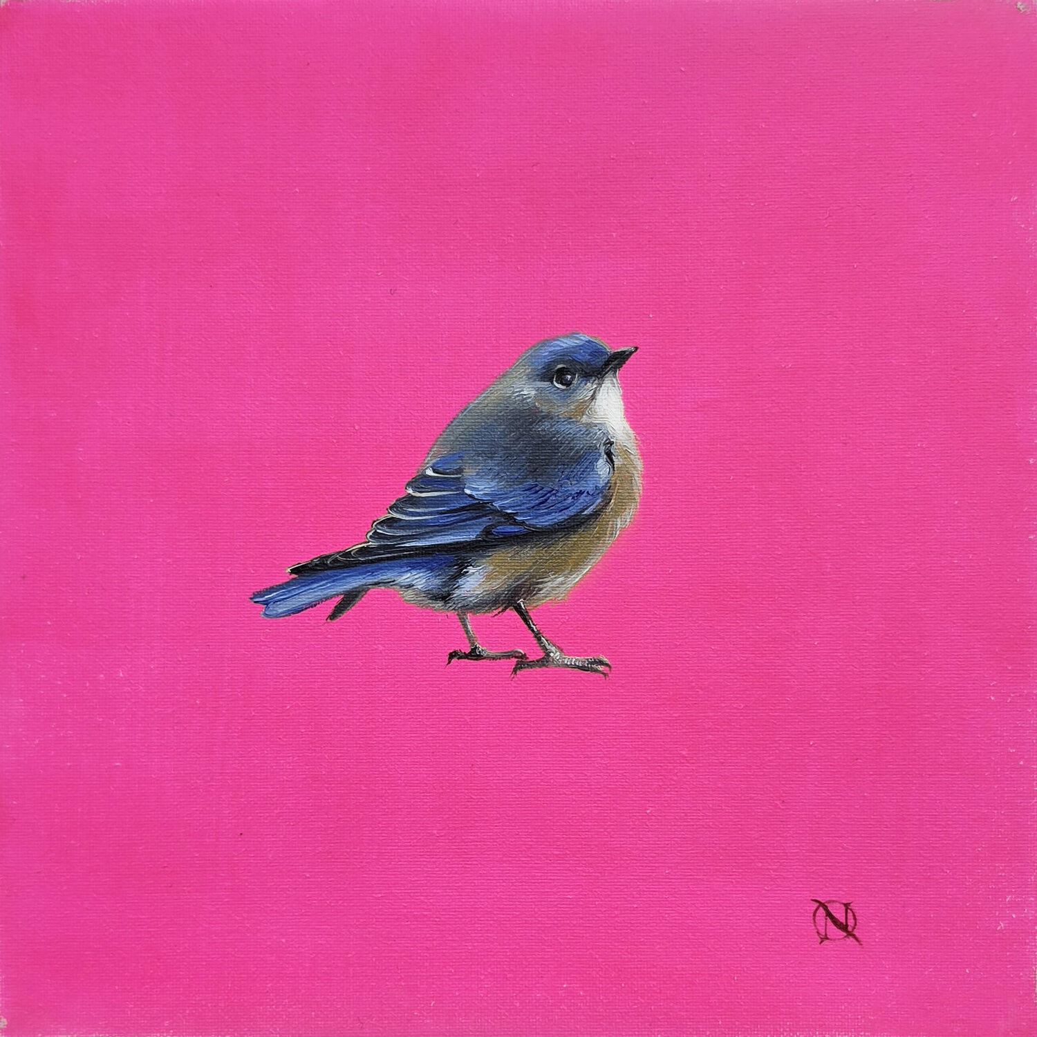 May the Bluebird of Happiness Nat Pop Original painting for sale