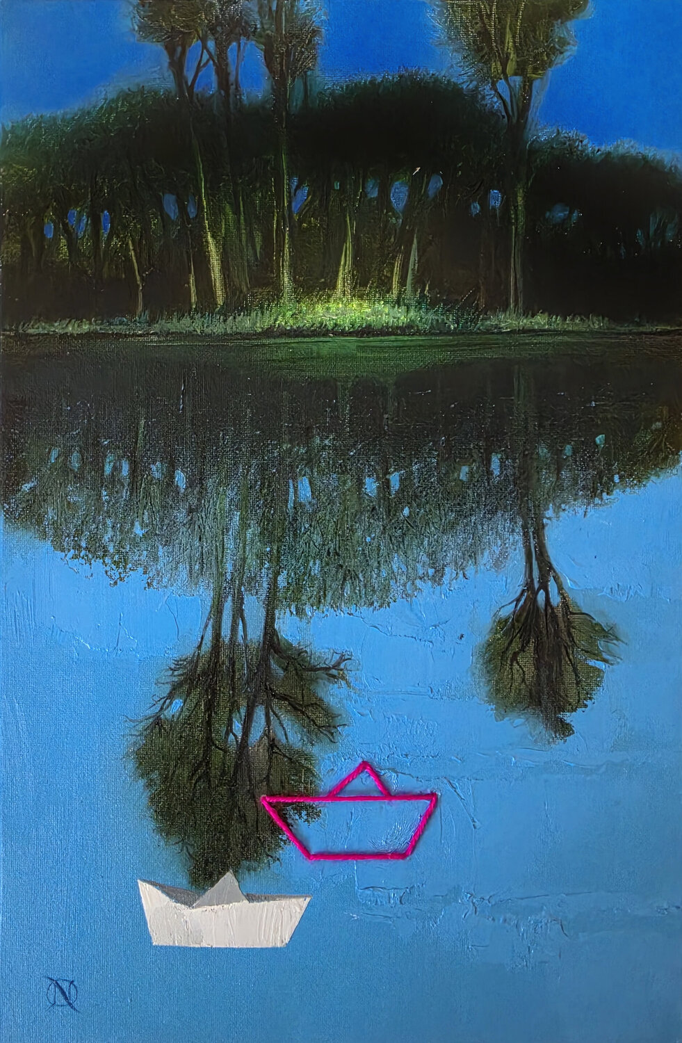 Where the River Remembers Nat Derevyanko Original painting for sale