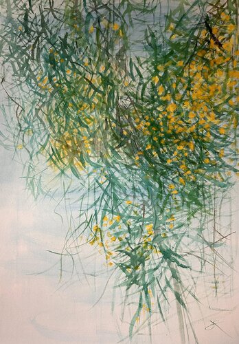 Sitting under the Eucalytus Tree - Punta Licosa by Sonja Kalmanfi, Painting for Sale on Select