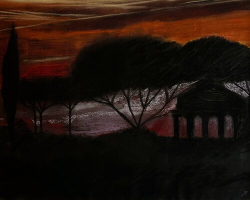 Il passaggio alla notte - Tramonto Athena by Sonja Kalmanfi, Painting for Sale on Select