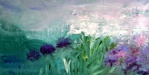 Shades of Mediterranean Purple - Villa Cerone by Sonja Kalmanfi, Painting for Sale on Select