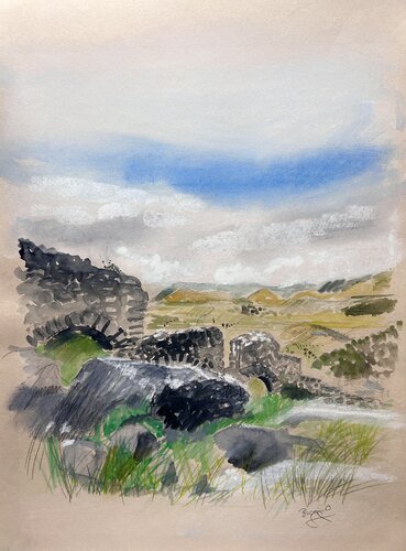 Buccino - Expansive Landscape by Sonja Kalmanfi, Painting for Sale on Select